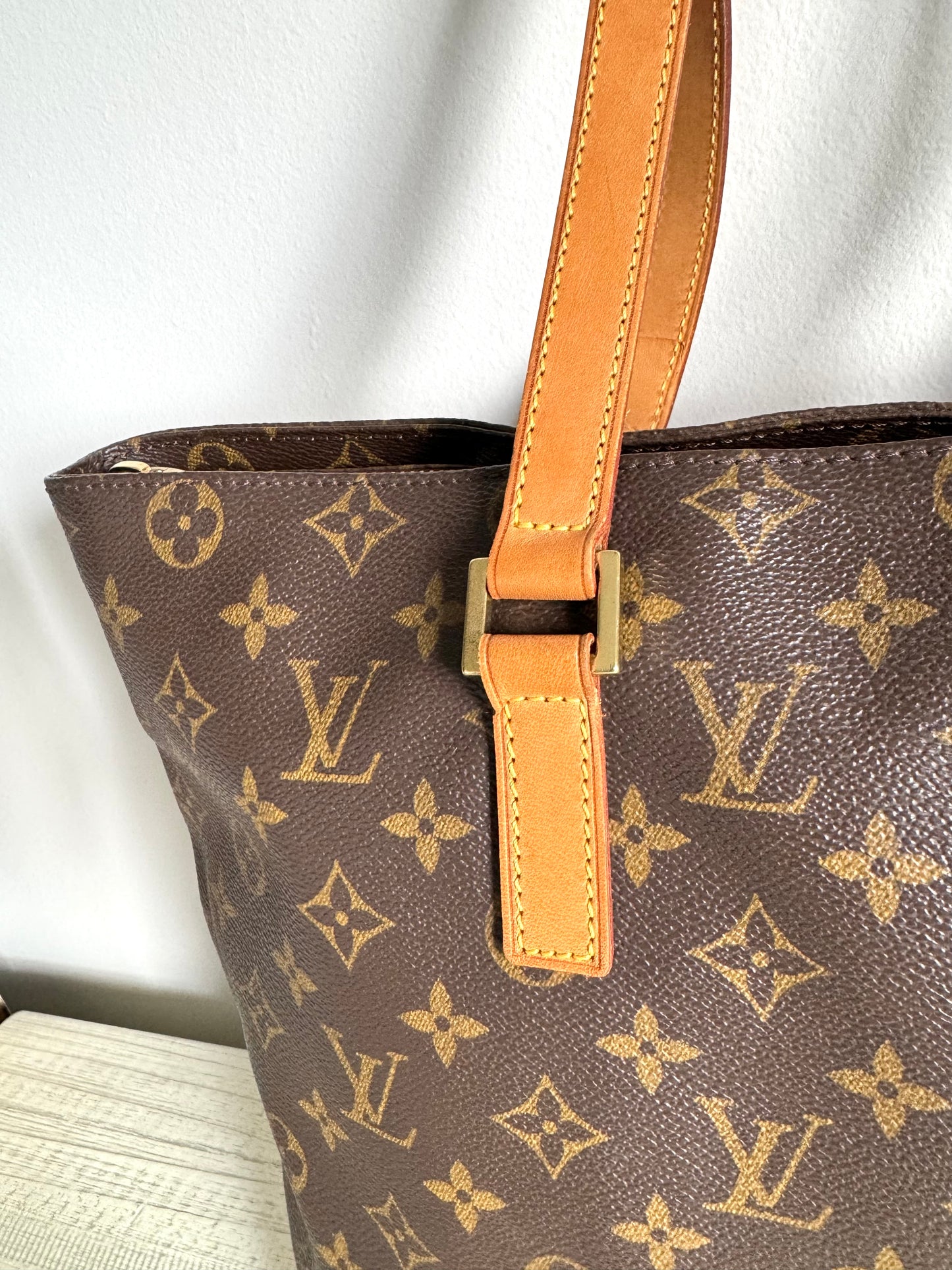 Louis Vuitton Cabas Mezzo Brown Monogram Shoulder Bag