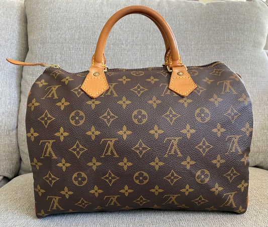 Louis Vuitton LV Speedy 30 Travel Small Duffle Bag Brown Monogram Canvas