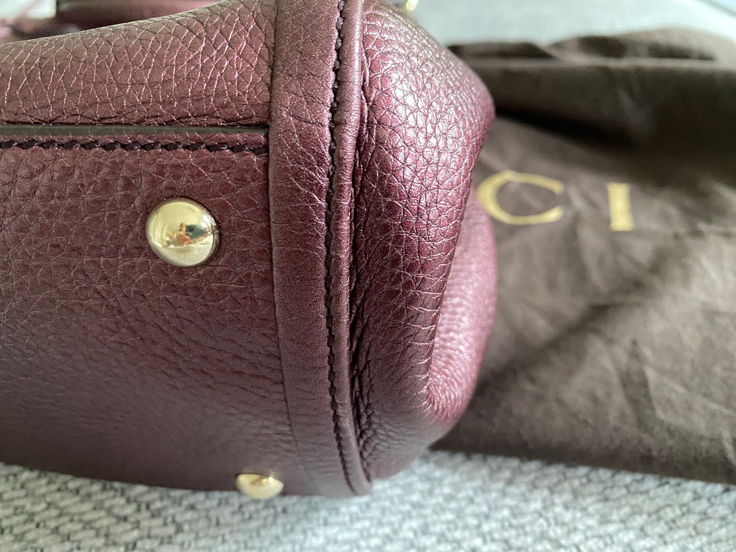 Gucci Soho Interlocking Bordeaux Leather Tote Bag