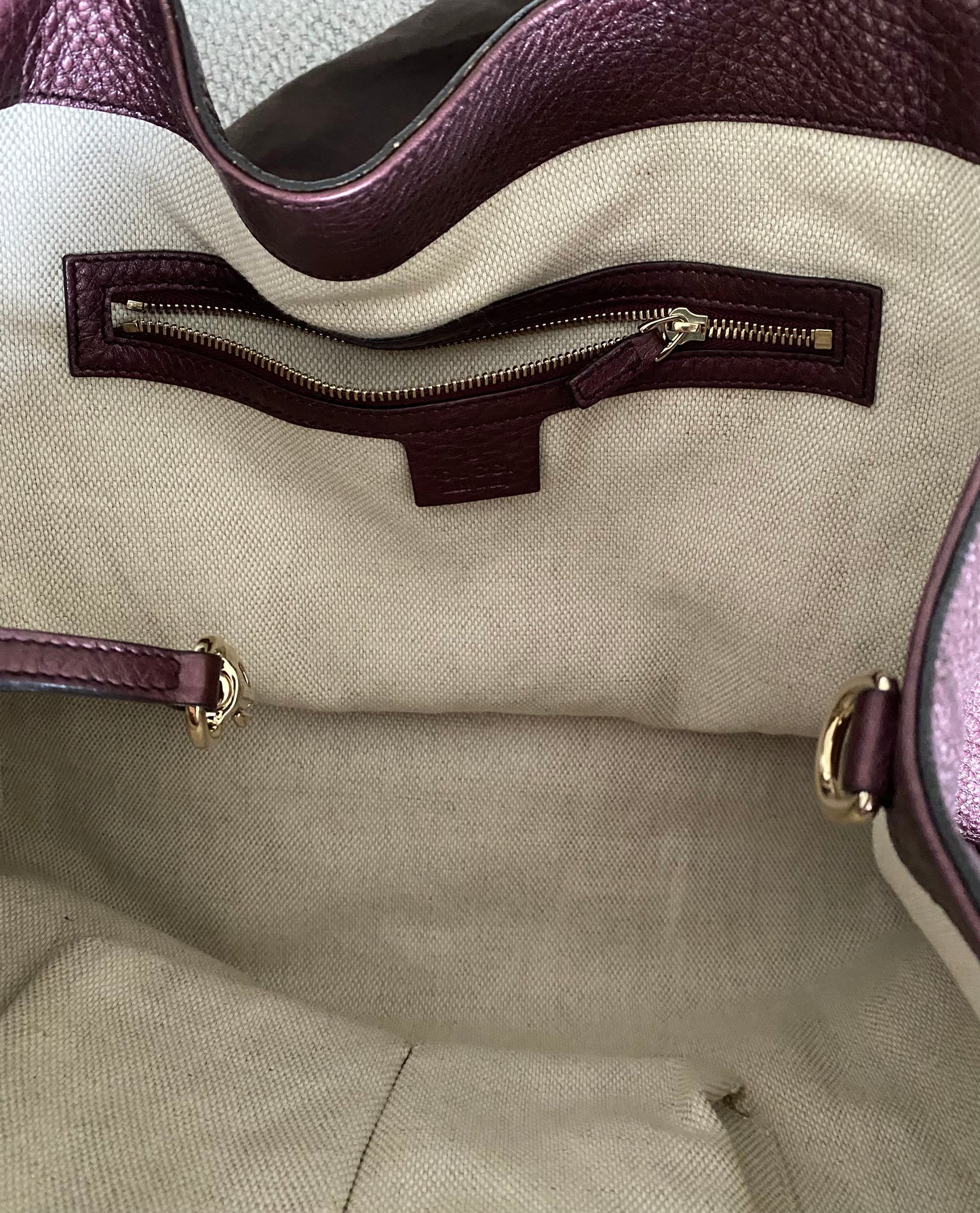 Gucci Soho Interlocking Bordeaux Leather Tote Bag