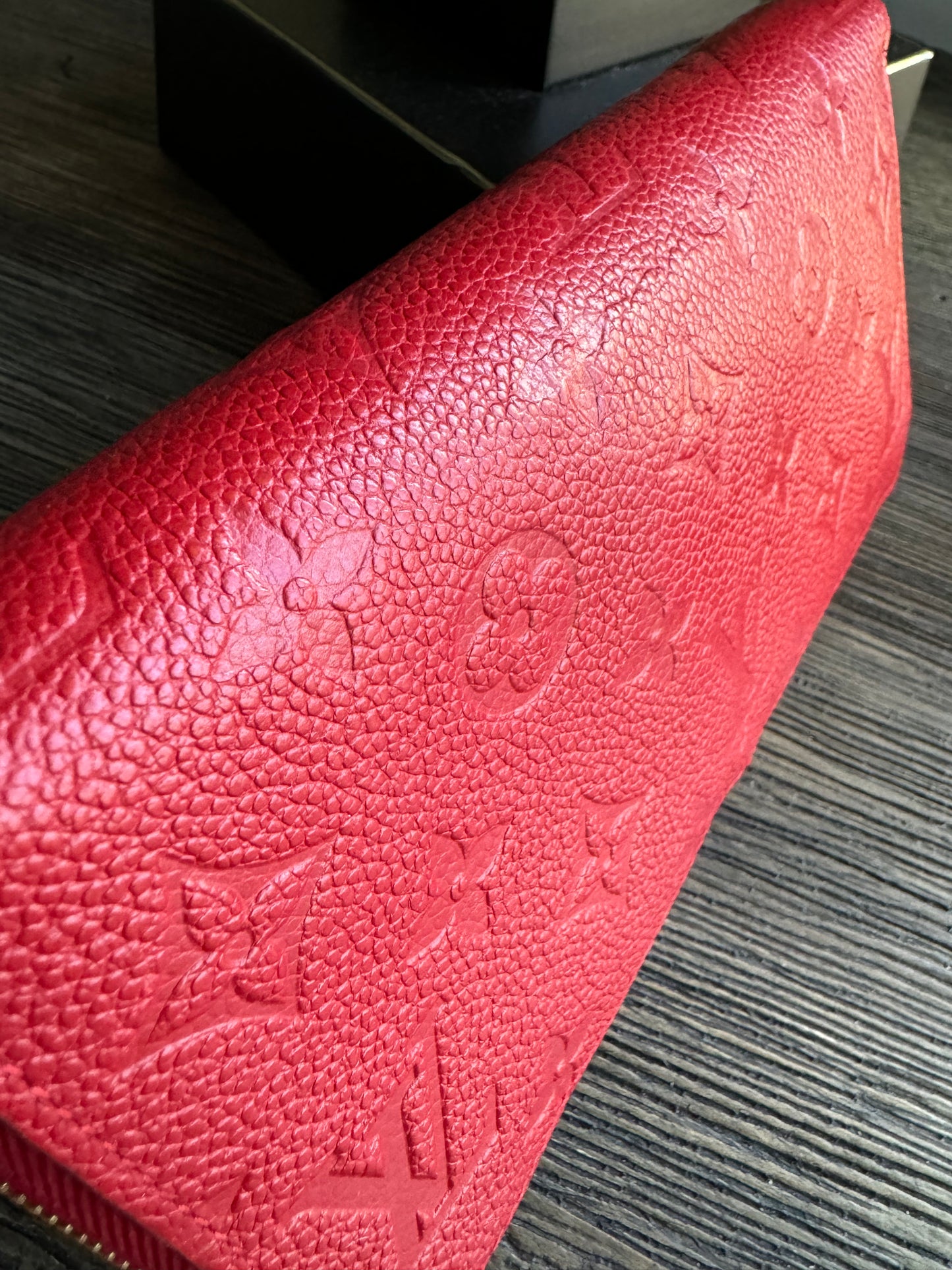 Louis Vuitton Red Zippy Wallet Monogram Empriente