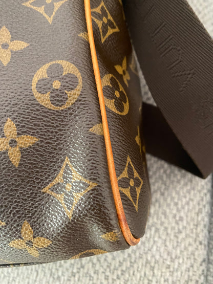 Louis Vuitton Abbesses Messenger Laptop Bag Brown Monogram Canvas