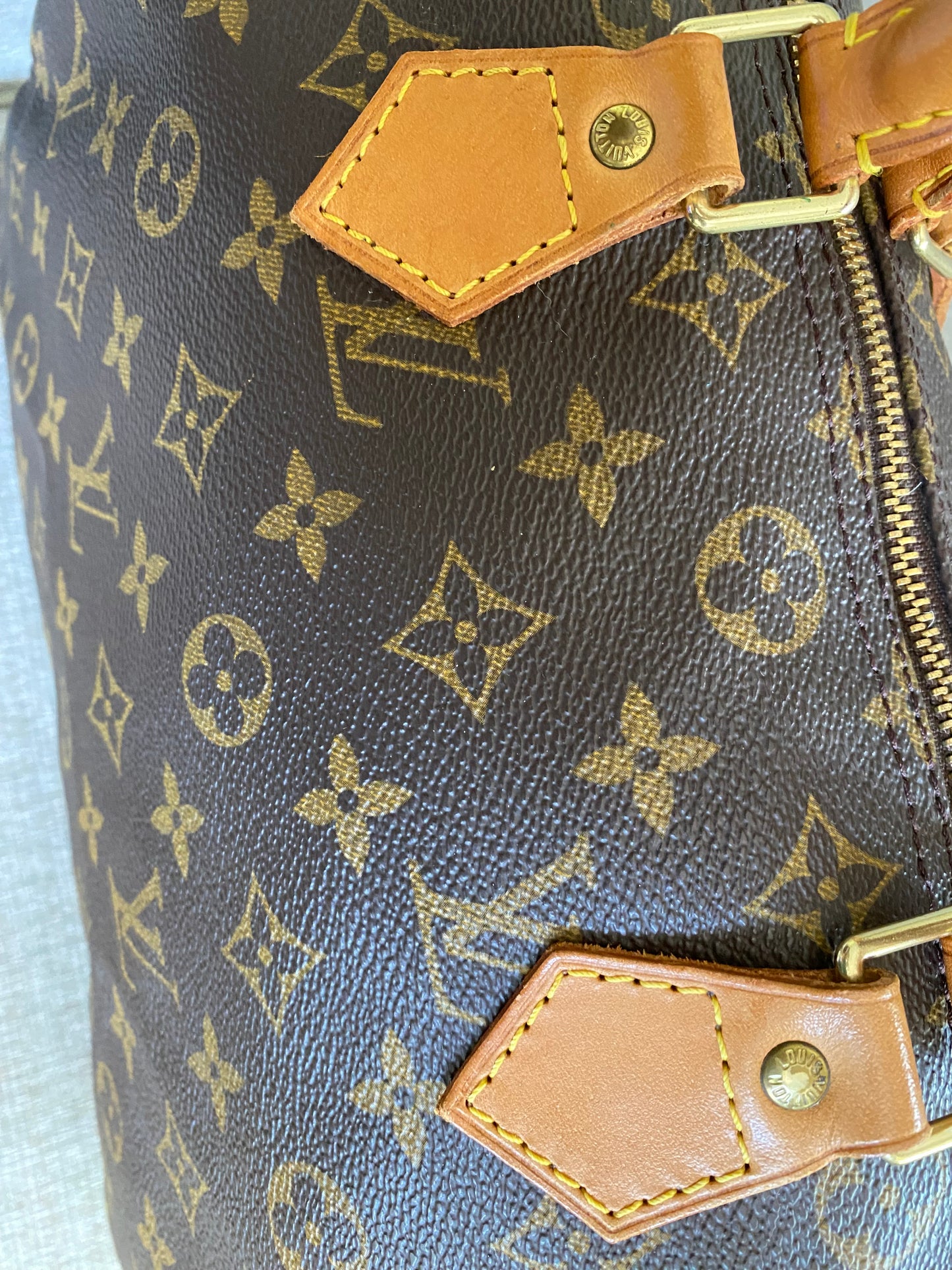 Louis Vuitton LV Speedy 30 Travel Small Duffle Bag Brown Monogram Canvas