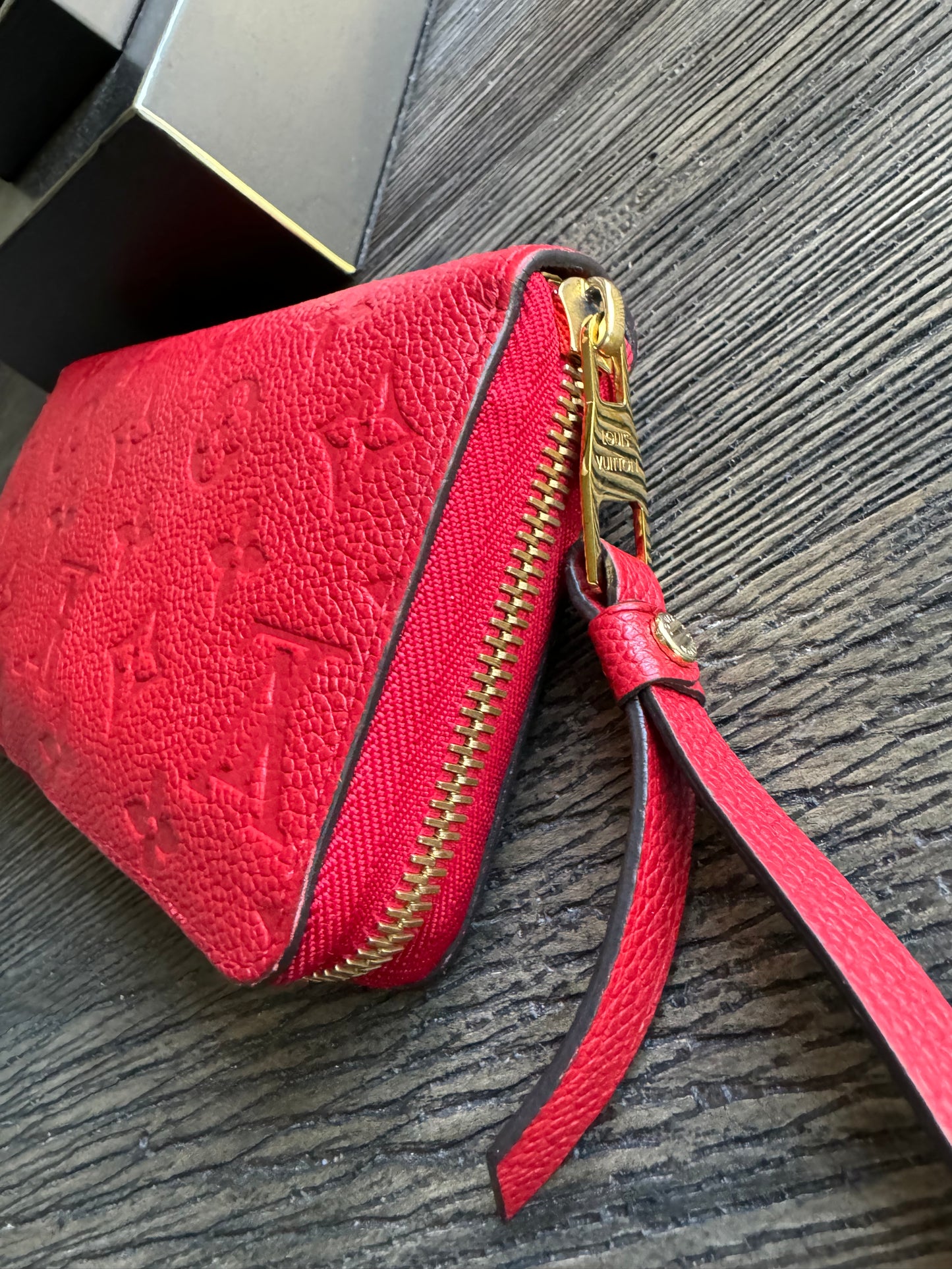 Louis Vuitton Red Zippy Wallet Monogram Empriente