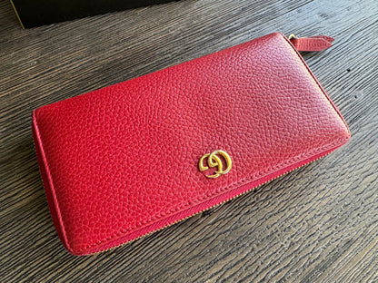 Gucci GG Marmont Zip-Around Leather Continental Wallet