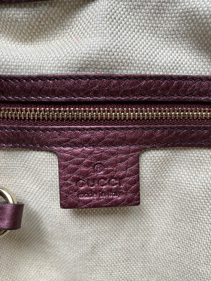 Gucci Soho Interlocking Bordeaux Leather Tote Bag