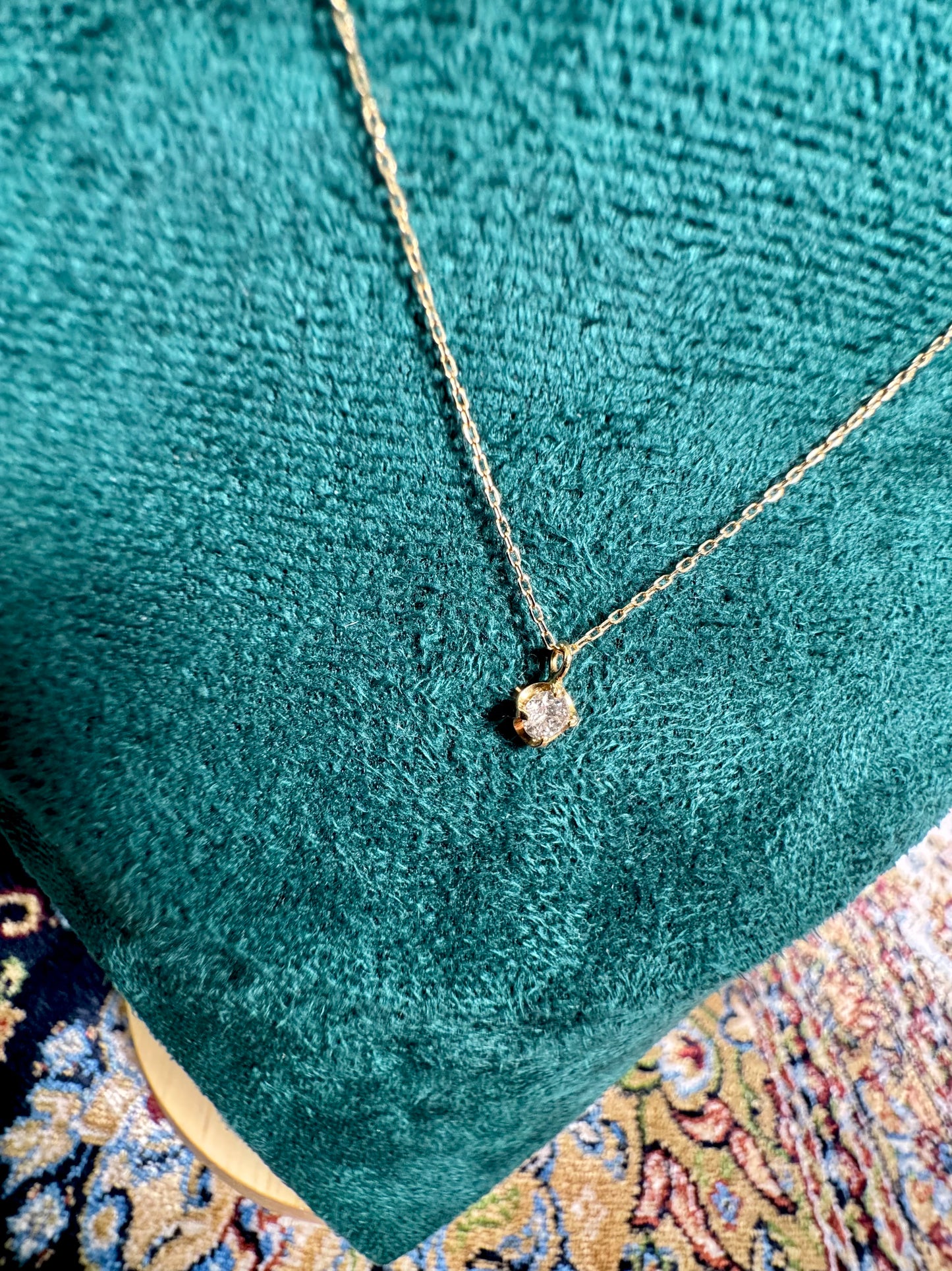 Pendant with Necklace Jewelry Natural Diamond 0.15ct 18K Gold 23 inch