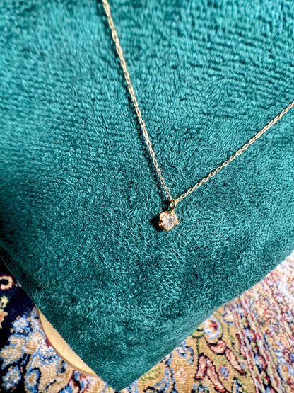 Pendant with Necklace Jewelry Natural Diamond 0.15ct 18K Gold 23 inch