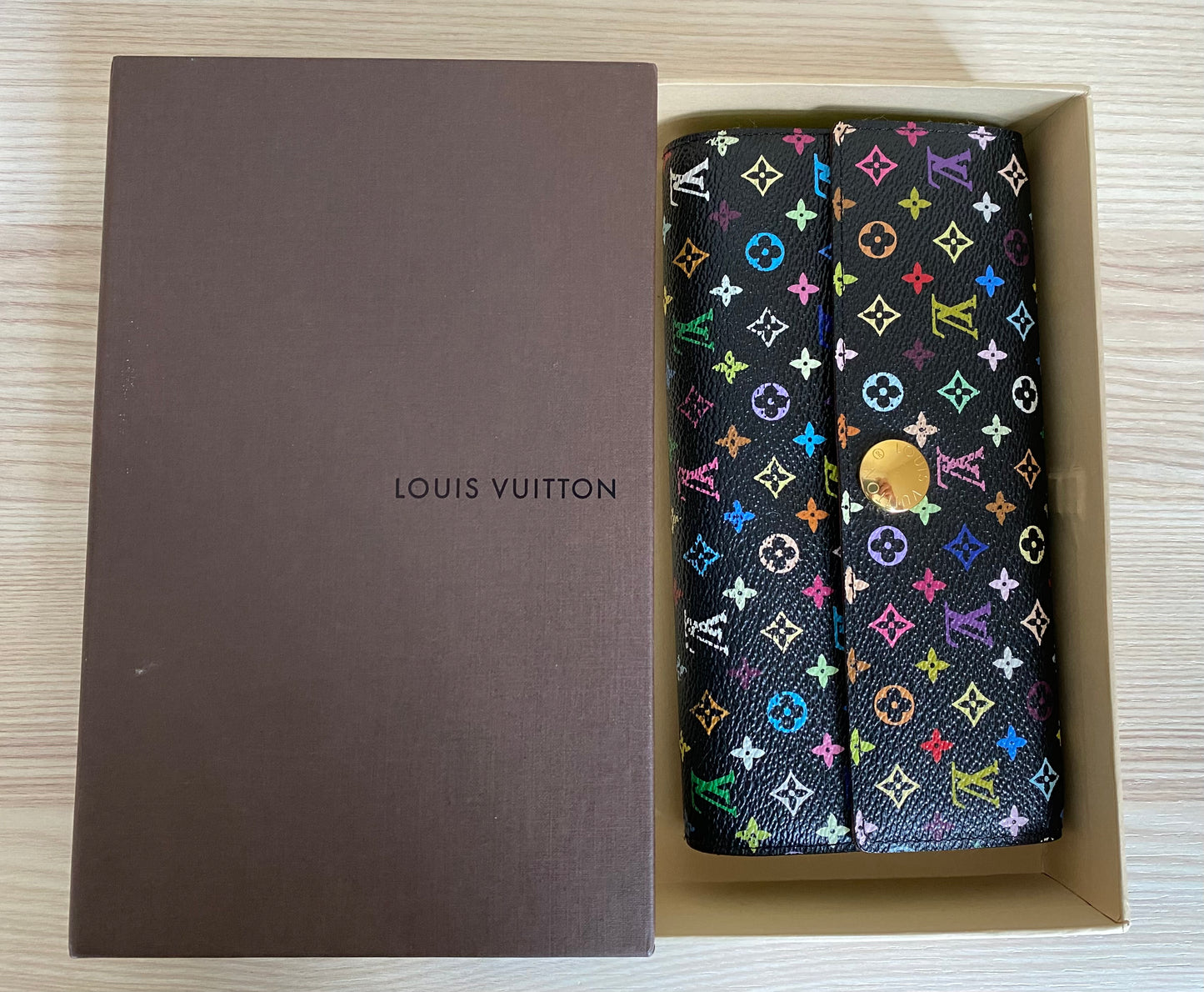 Louis Vuitton Monogram Multicolor Portefeuille Sarah BK Pistache Wallet