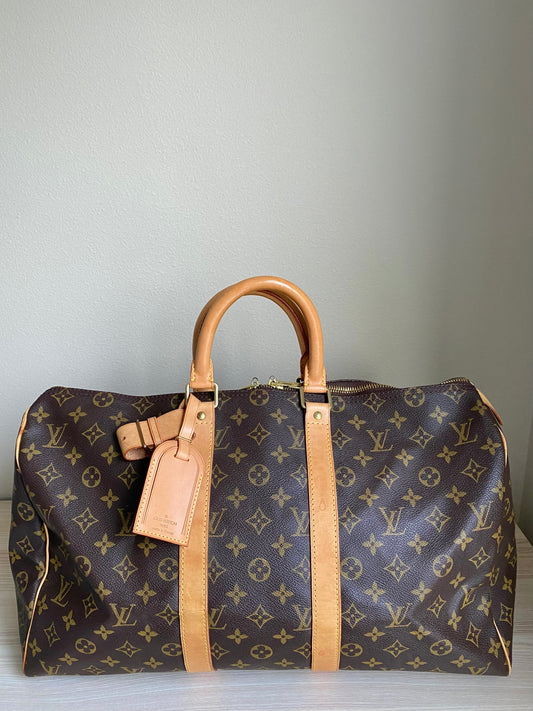 LOUIS VUITTON KEEPALL 45 DUFFLE HANDBAG MONOGRAM