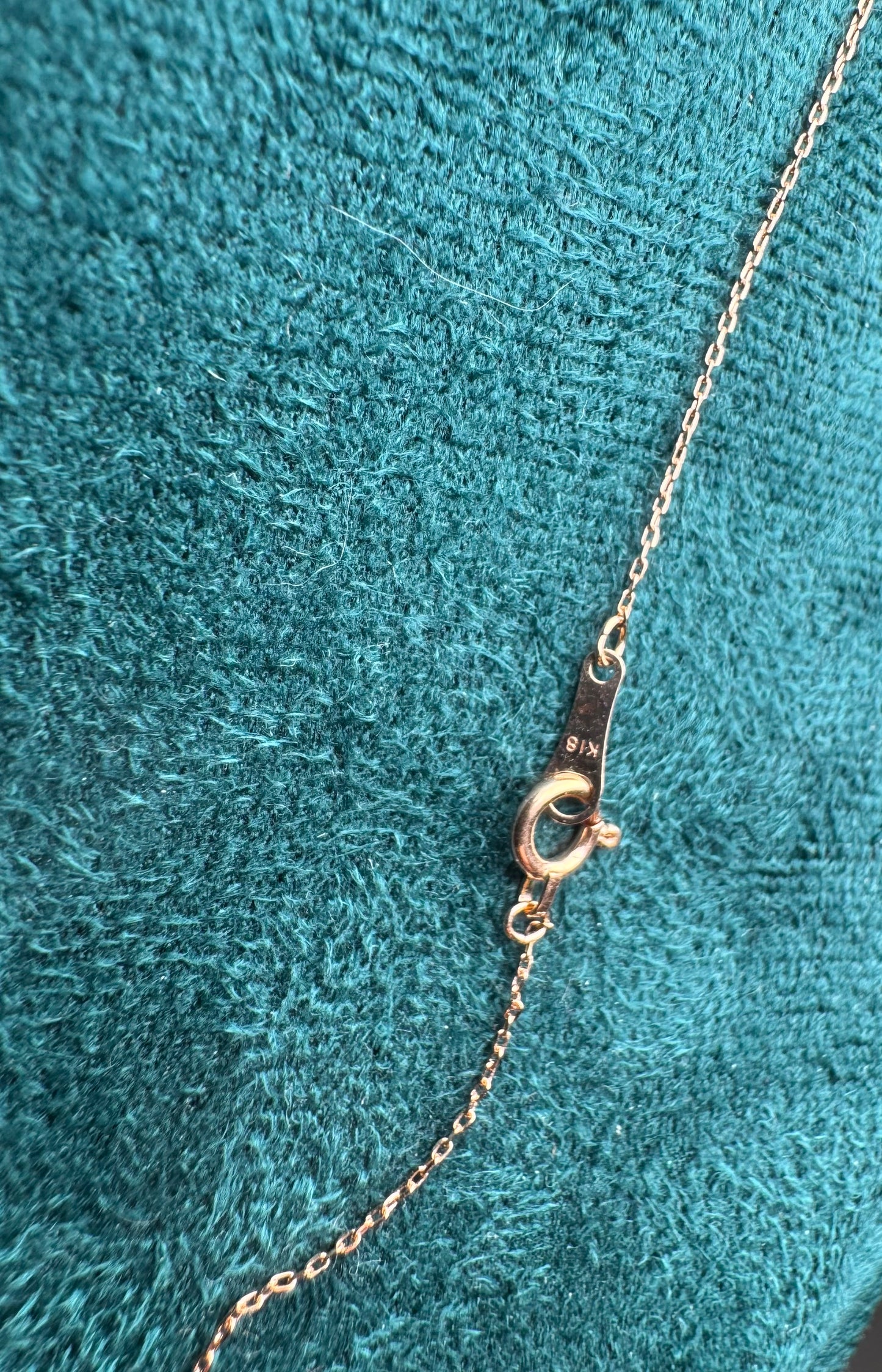 Necklace with Heart Pendant Natural Diamond 0.15ct 18K Gold 15 inches / 39cm