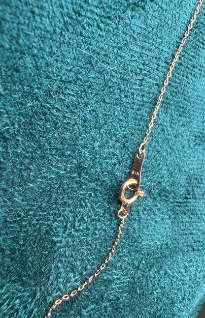 Necklace with Heart Pendant Natural Diamond 0.15ct 18K Gold 15 inches / 39cm