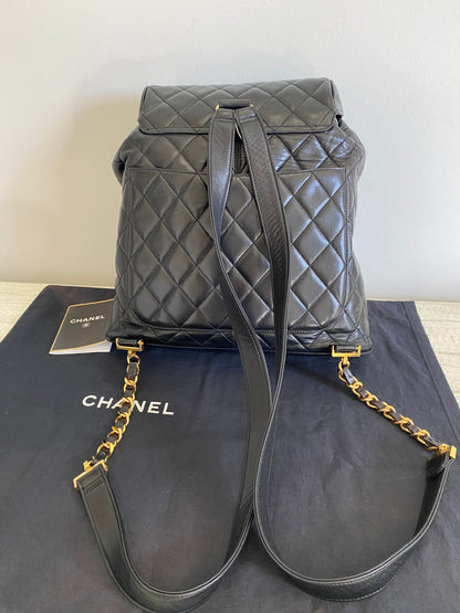 CHANEL Quilted Classic Vintage CC Encircled Lambskin Backpack 24K GOLD Hardware