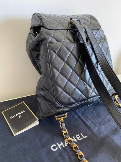 CHANEL Quilted Classic Vintage CC Encircled Lambskin Backpack 24K GOLD Hardware