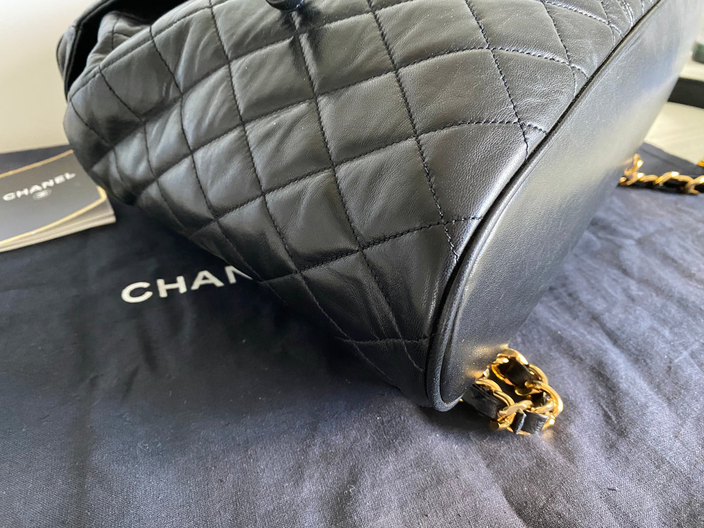 CHANEL Quilted Classic Vintage CC Encircled Lambskin Backpack 24K GOLD Hardware